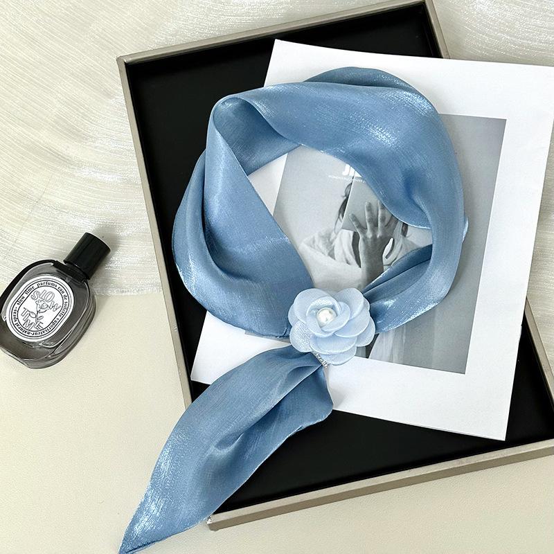 Fashion Small Silk Scarf Women Neckerchief Bandana Female Small Ear Scarf Korean Style Tie Bag Headband Decoration Neck Scarf