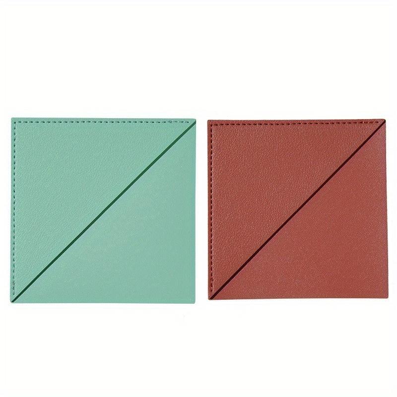 5Pcs Large Square Leather Bookmark Mini Portable Gift Triangle Bookmark Book Page Clip Book Corner Protective Cover