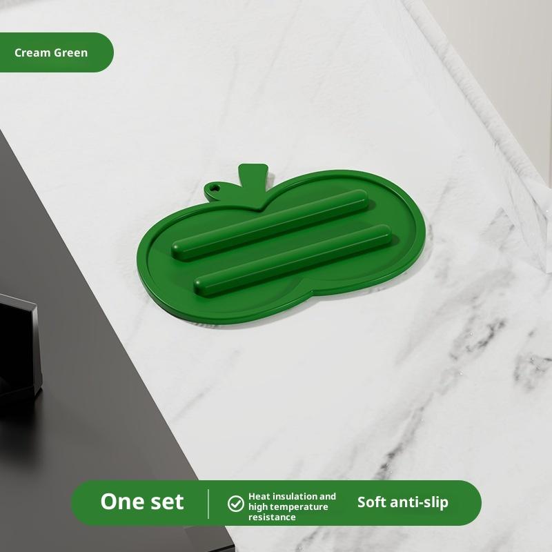 

Форма Яблока Мягкий Силиконовый Коврик-Дренаж для Крышки Кастрюли Многофункциональный Теплоизоляционный Нескользящий Коврик Подставки под Тарелки Ванная Комната Кухонные Аксессуары зелёный