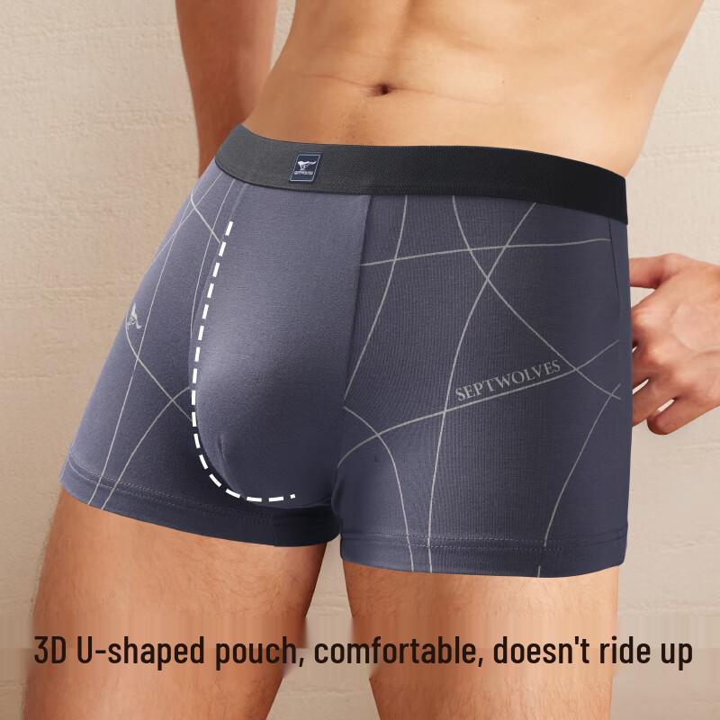 SEPTWOLVES Men's Ice Silk Antibacterial Boxer Briefs 3-Pack