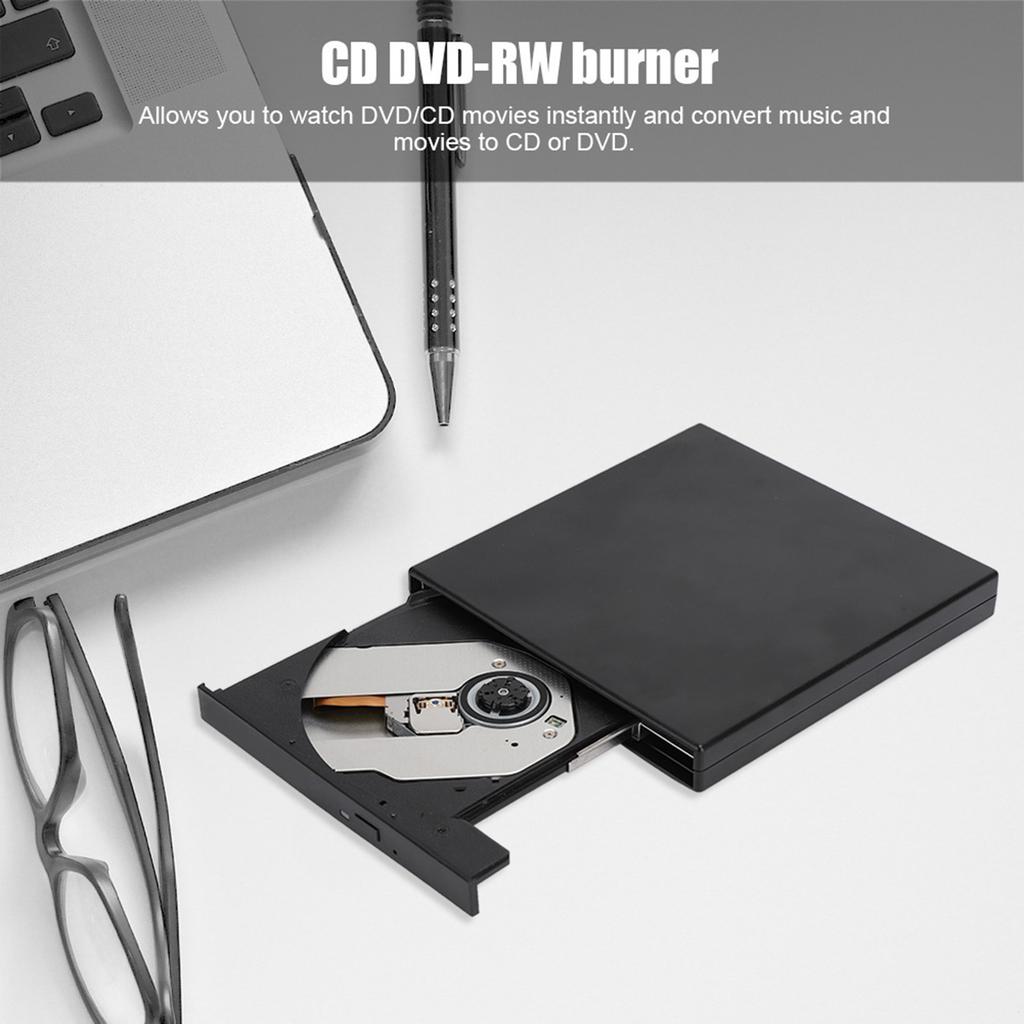USB2.0 DVd RW Laptop Desktop CD ROM Optical Drive Black for Windows 2000 Xp Vista Windows 7