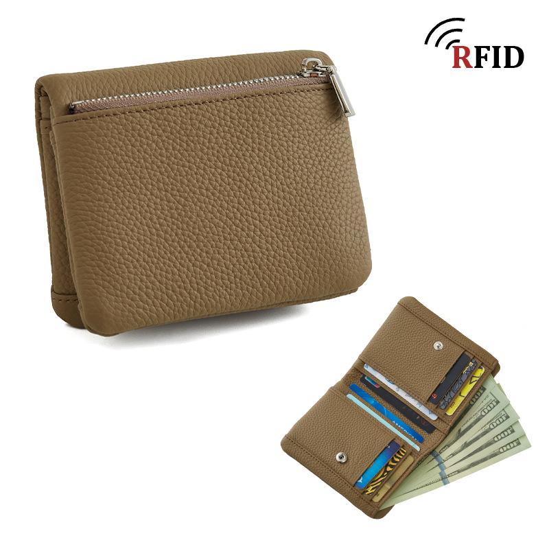 

Women s Short Folding Cowhide Wallet: Portable Multifunctional Card Holder & Coin Purse (2025 Edition)