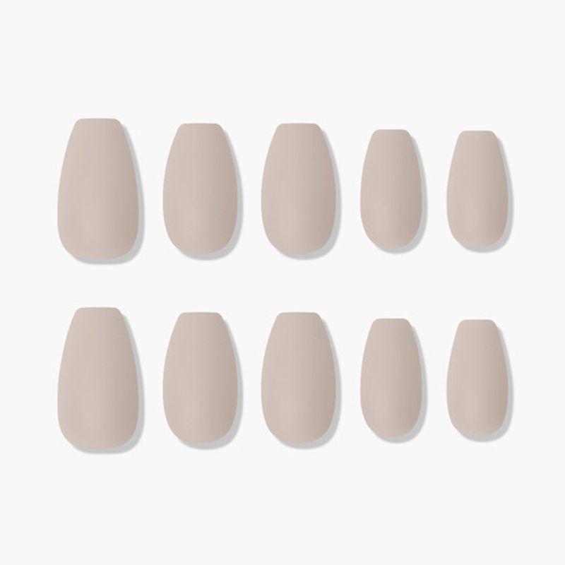 Reusable Nail Tips Sand Beige (Coffin)
