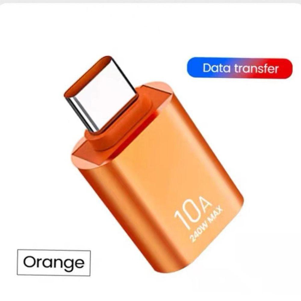 

OTG Adapter USB To Type C Converter Fast Charging Adapter For Mobile Phone/USB Drive/tablet orange-Type-c to USB