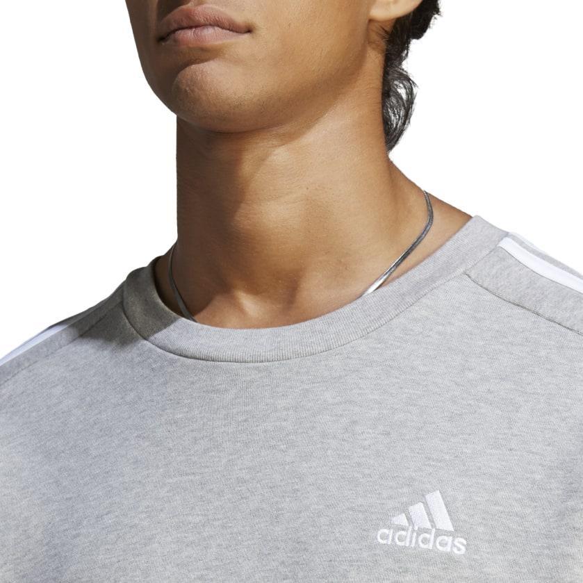 adidas Essentials French Terry 3-Stripes Sweatshirt 'Grey' Men's IC9319