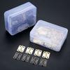 DRELD 60Pcs 16*13mm Cabinet Door Furniture Hinge Jewelry Wood Boxes Decorative Hinge Furniture Fittings +Screws +Storage Box