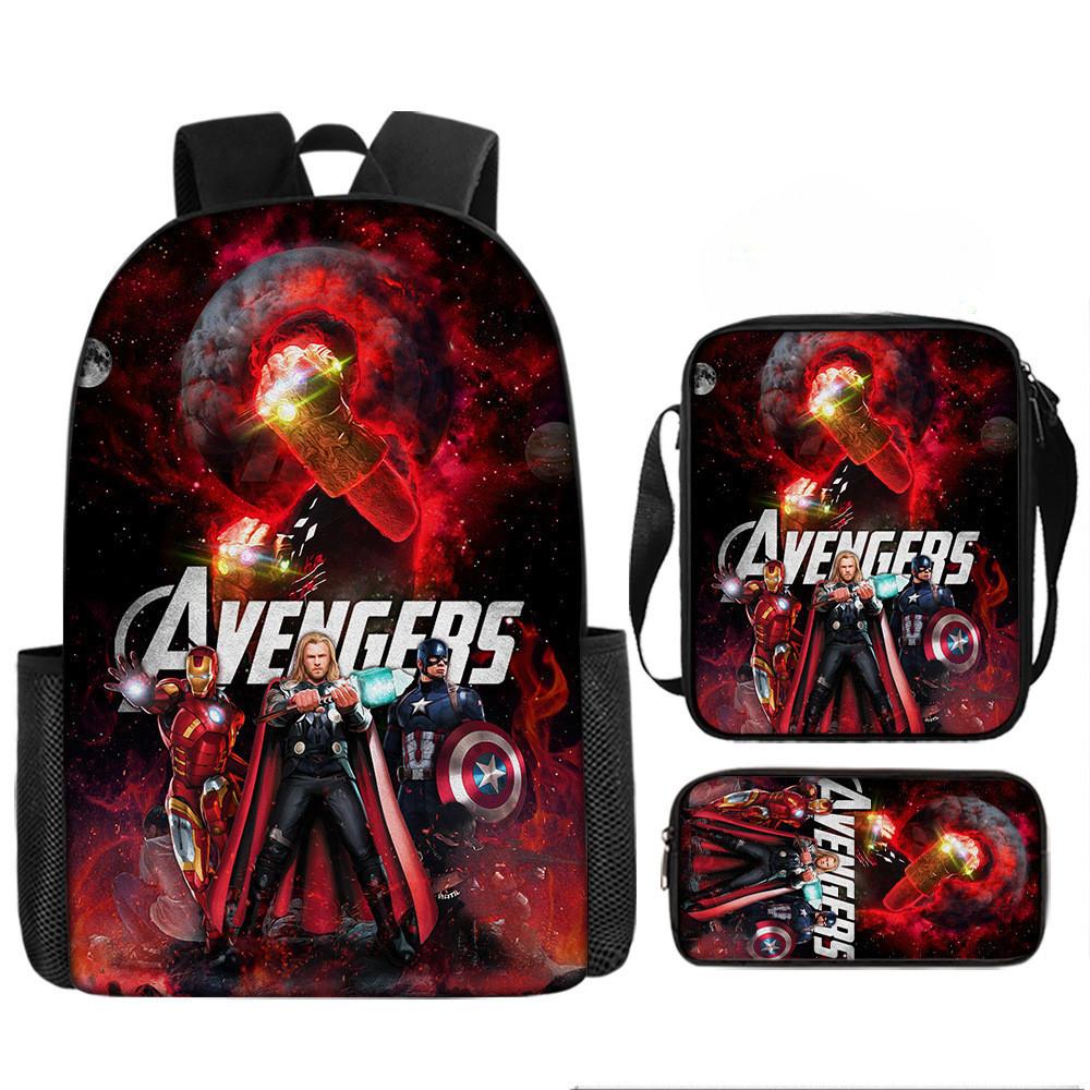 Printed Avengers The Backpack Set Oxford Fabric Pencil Case Essentials School