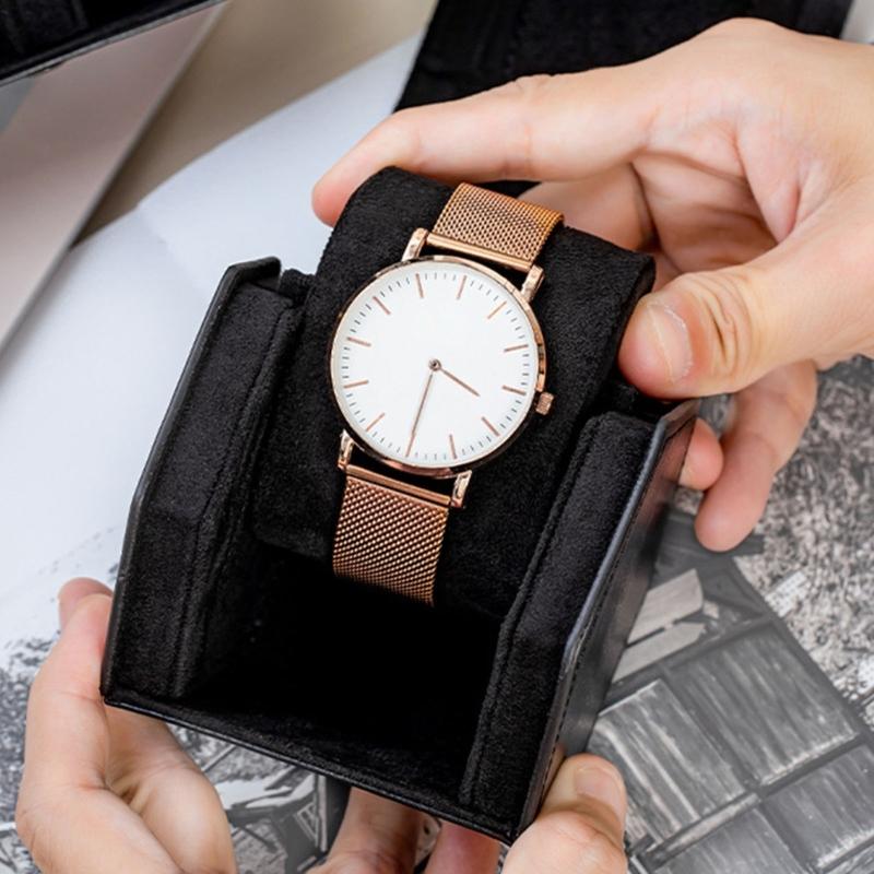 Elegant PU Leather Hexagon Watch Box Compact Design For Safe Jewelry