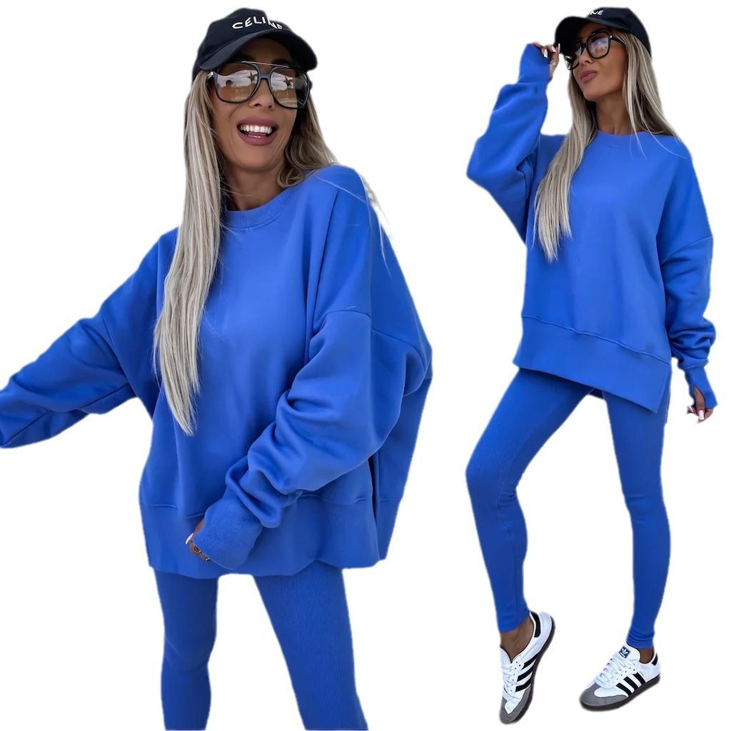 2026 New Spring Women's Casual Skinny Pants Loose Hoodie Set 2 Piece Outfit
