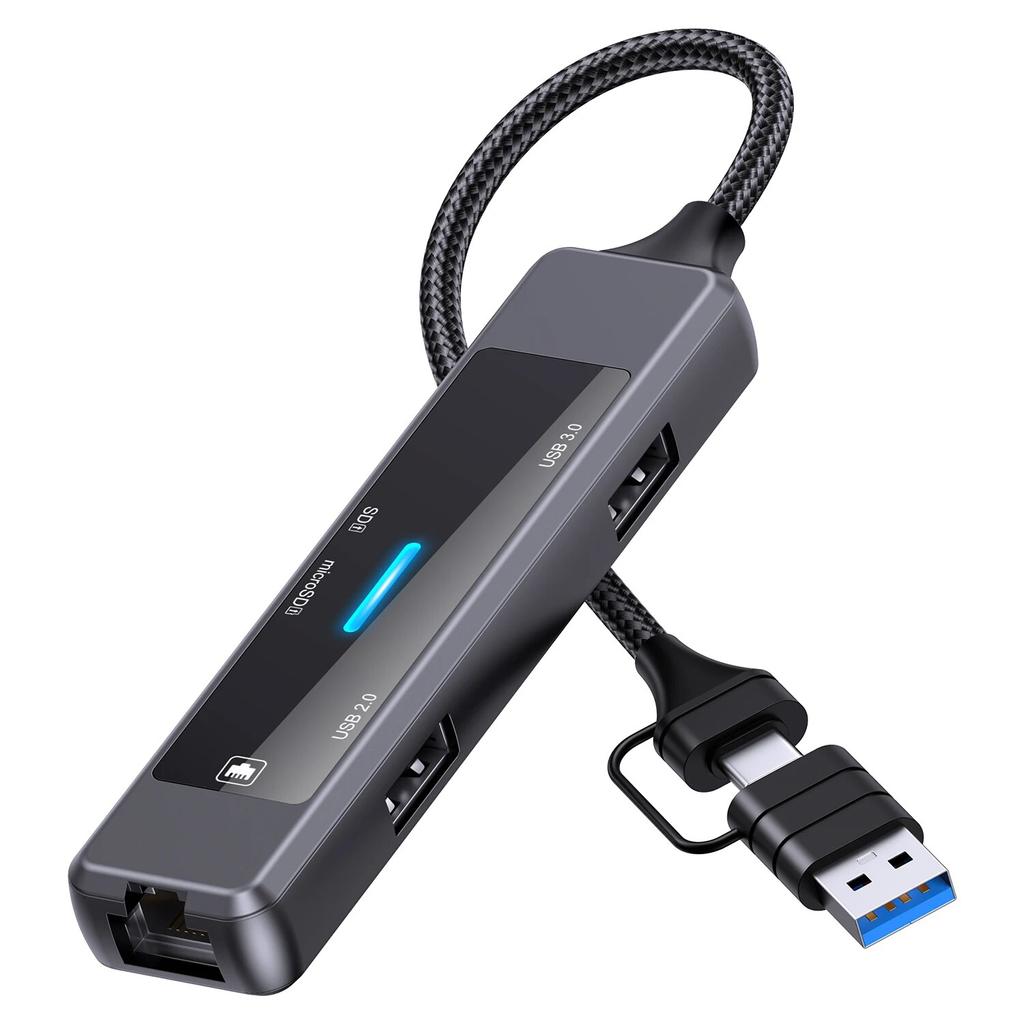 Laptop USB Hub USB Splitter Ultra-Slim Data Fast Charging Type-C Charger Block High Speed Data USB Extension Universal 5-Port
