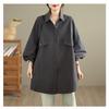 Autumn Women's Long Sleeved Shirt Jacket Versatile Mid Length Shirt Top