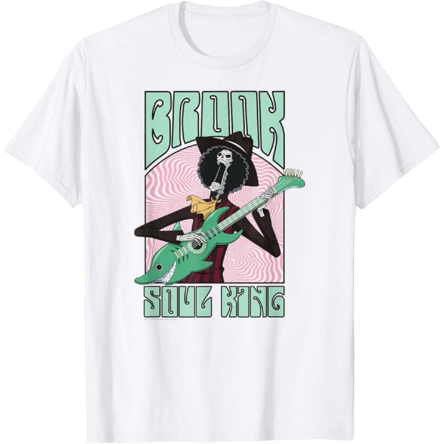 

One Piece Anime Soul King Brook Groovy Guitar Concert T-Shirt XXXXXL білий