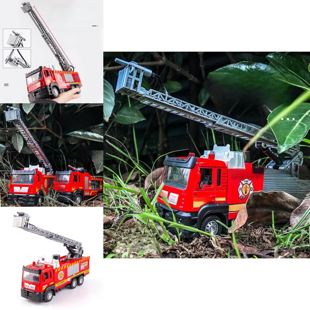 Fire Truck Toy With Alloy Material And Pullback Control For Kids Playroom