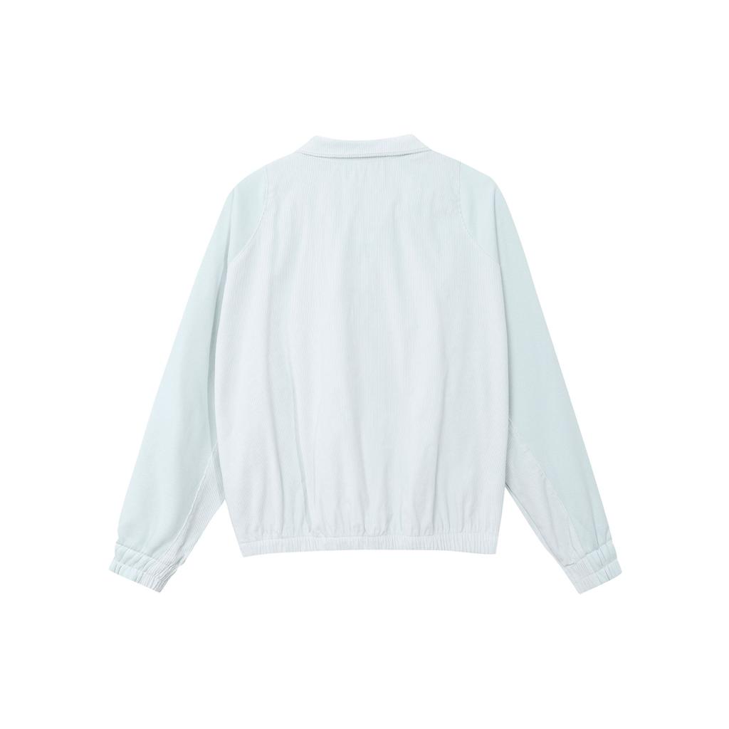 Nike Air Solid Color Logo Corduroy Full-Zip Stand Collar Jacket Women Jacket Gray DQ6929-043