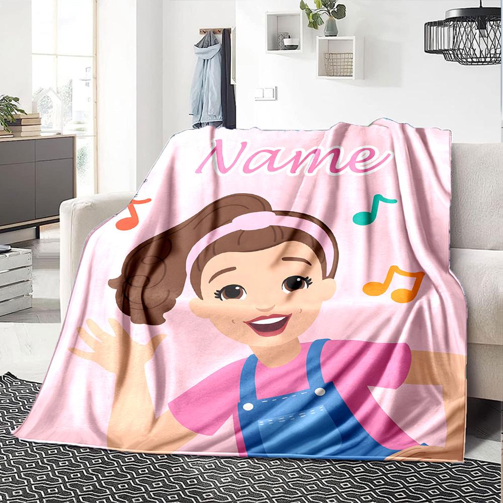 Customizable Ms Rachel1 Throw Blanket – Personalized Name, All-Season Cozy Snug Blanket, Machine Washable, Personalized Blanket