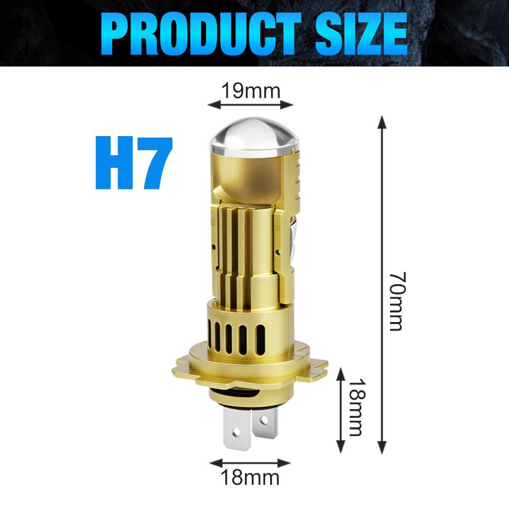 2 st H7 LED Projektorlins Strålkastarlampor LHD 1:1 Mini Storlek Trådlös Superljusstark 40000Lm LED H7 Turbo Strålkastare Helljus/Halvljus Plug&Play 12V 6000K