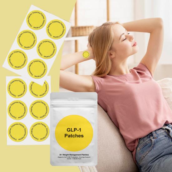 30Pcs/Pack Dopamine Patches Daily Mental Wellness Vegan Mood Motivation Support Patches Natural Wormwood GLP-1 Weight Management Fat Patches