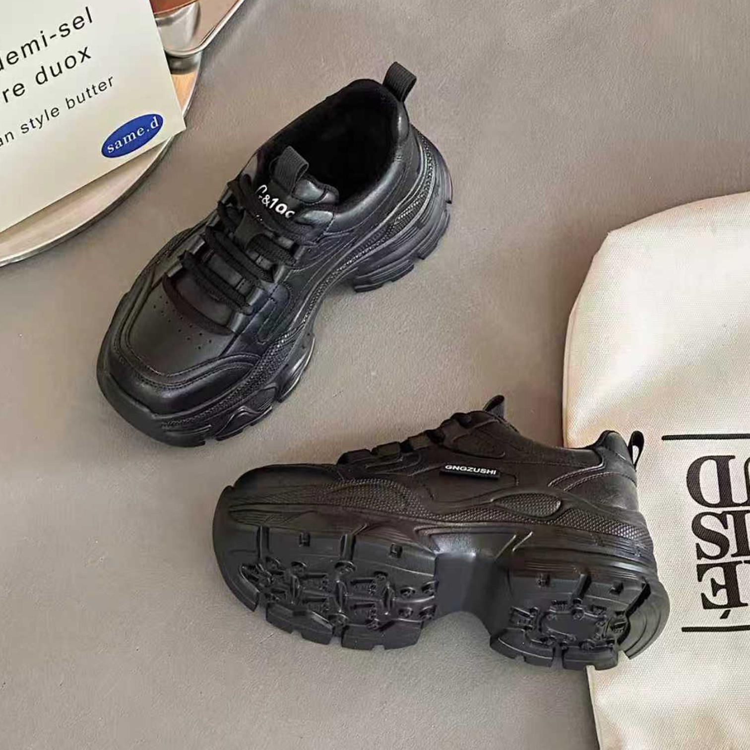 Autumn and winter new shoes women s platform heightening sports shoes retro trendy cool niche design casual women s shoes 35