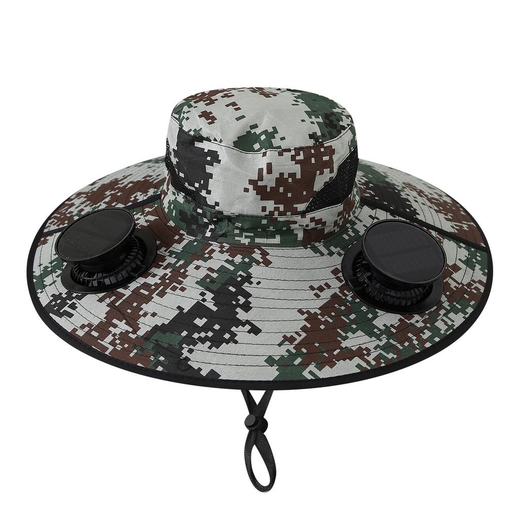 Summer for Outdoor Camping Fishing Hiking Cap Sunscreen Fisherman Hat SolarFan Cap Portable Solar Charging Cap with Fan Suitable
