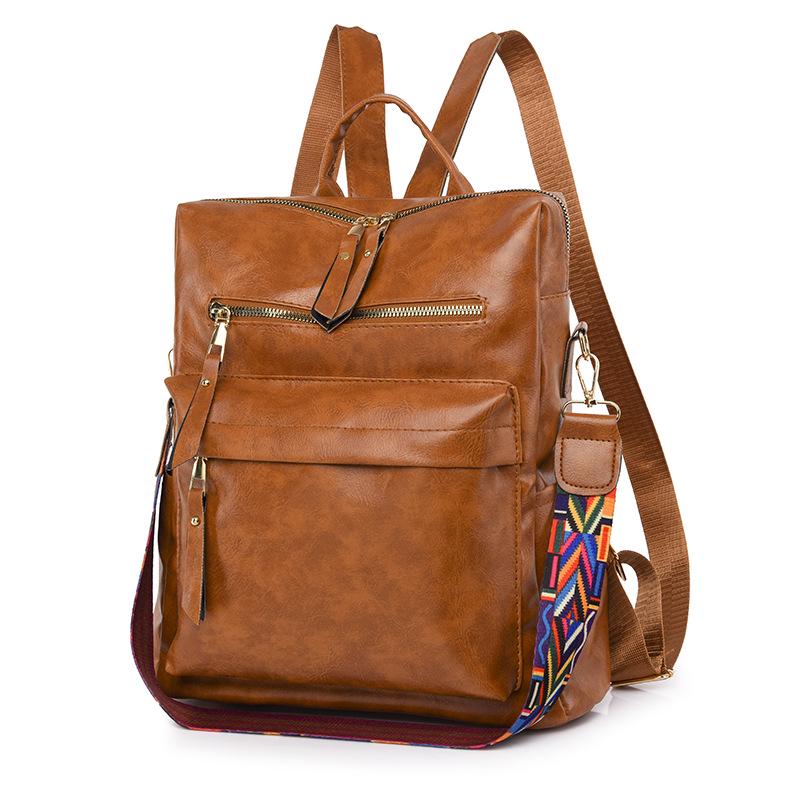 2025 Women's Retro PU Backpack - Large Capacity Casual Travel Bag