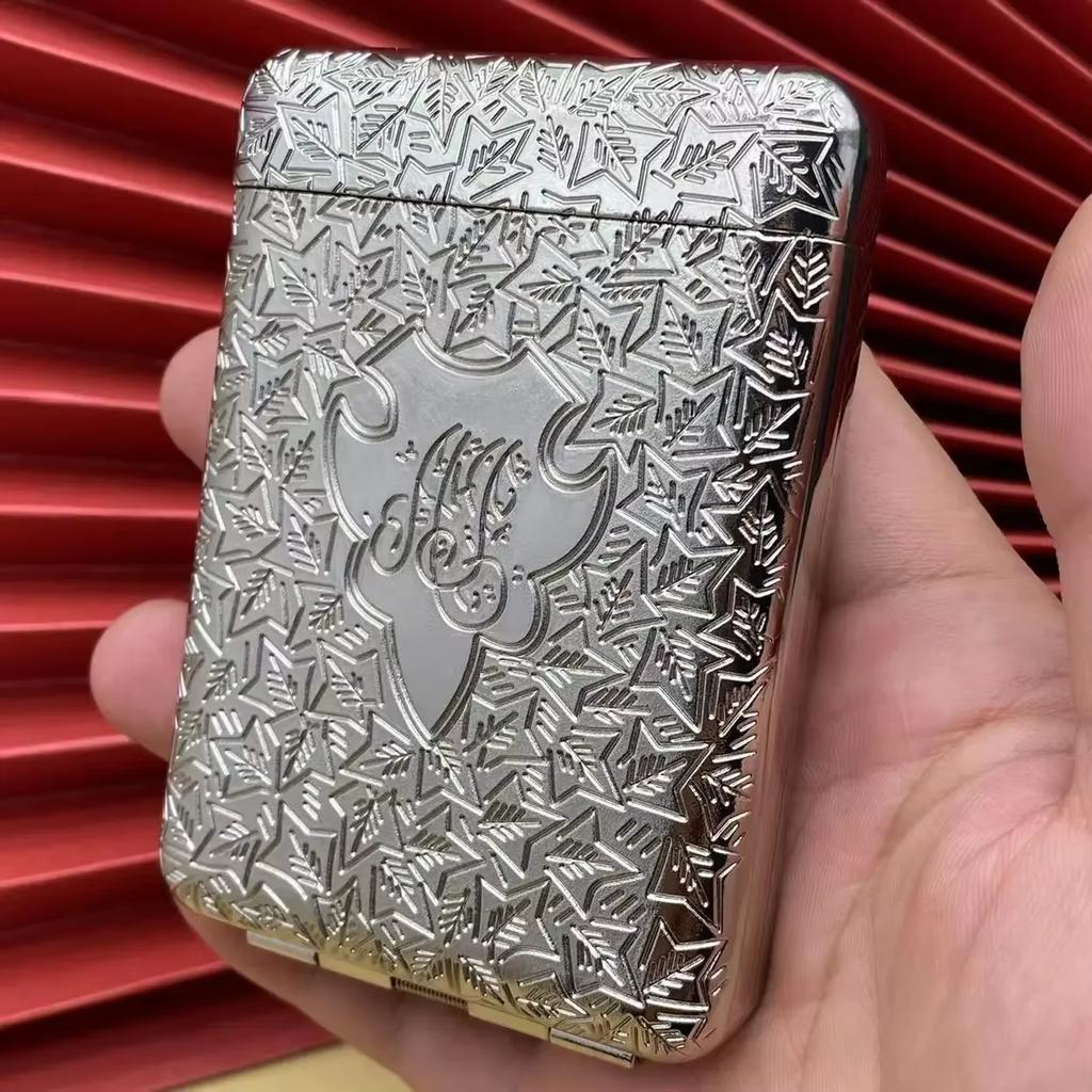 Metal Vintage Engraved Cigarette Case Container Pocket Cigarette Case Holder Cigarette Smoking Storage Box Woman Mens Gift