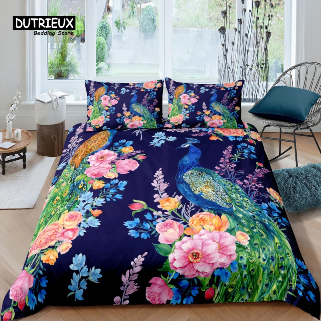 Soft Classic Home Living Luxury 3D Peacock Kids and EU US AU UK Size Queen King Quilt