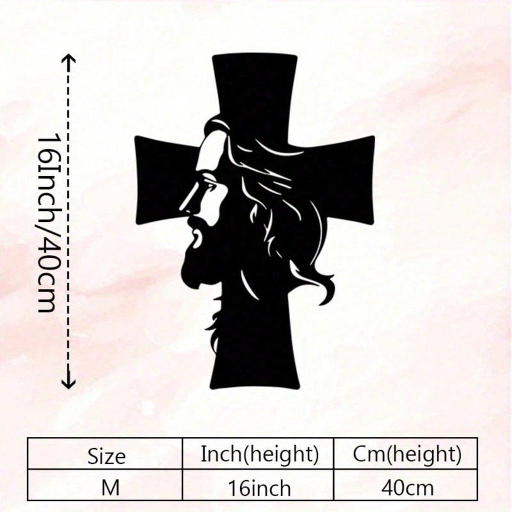 Metal Wall Cross Decor Vintage Jesus Christian Gift for Church Home Rustproof Iron Christmas Religious Ornament