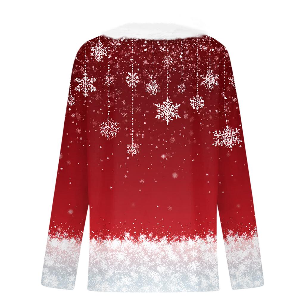 Christmas Day Girls Long Sleeve T Shirts Kids Girls' V-Neck Tee Christmas Print Long Sleeve Top