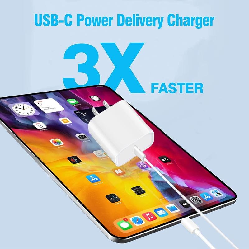Para Carregador iPhone16 Carregamento Rápido, Para Carregador iPhone15, Para Carregador iPad Carregamento Rápido Carregador de Parede com Cabo USB C para C de 6 PÉS
