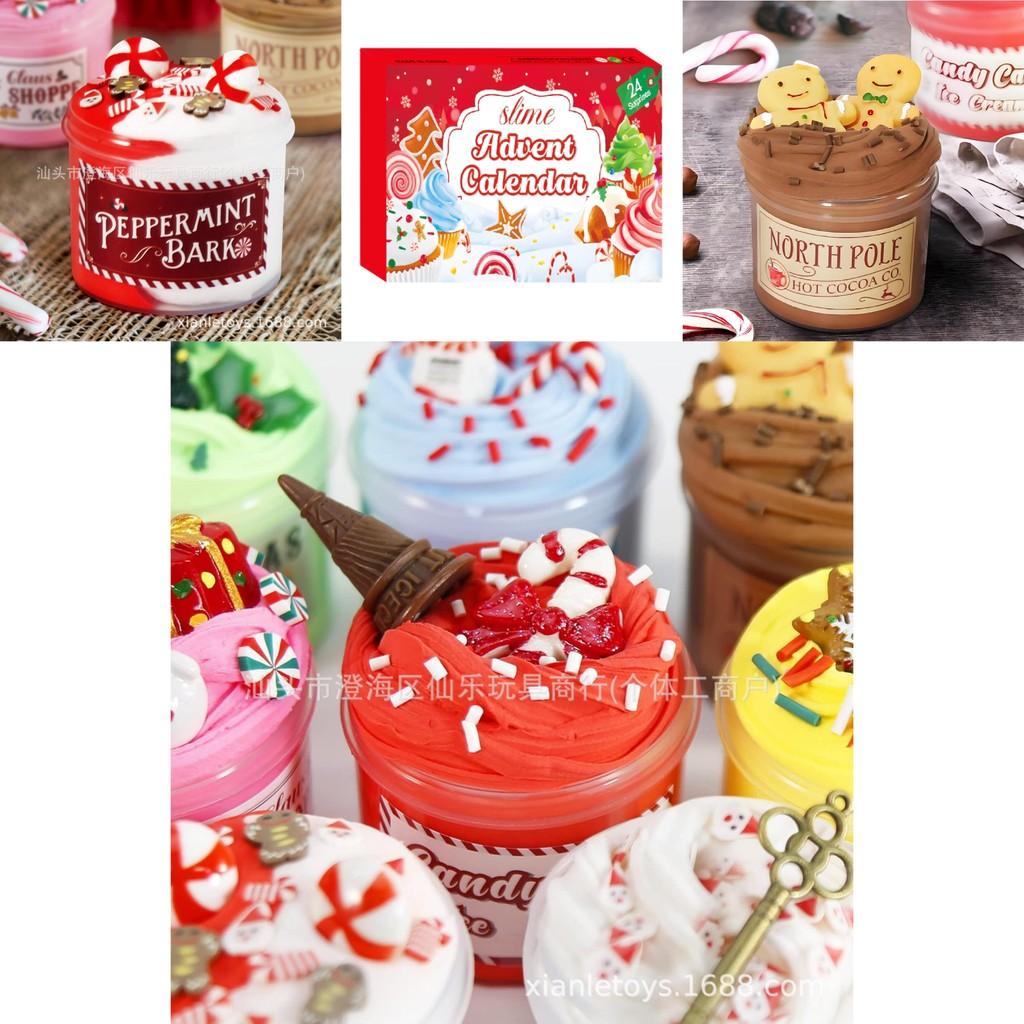 Calendario de Adviento de Navidad 24 Días Arcilla de Papel DIY Cubo de Pastel Decoración de Cuenta Regresiva Para Niños