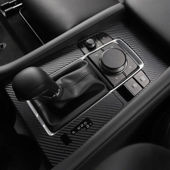 Carbon Fiber Middle Console Gear Shift Panel Sticker Trim For Mazda 3 -2024