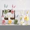 2pcs Easter Spring Birds Decor Floral Arrangement, Easter Bunny Ornament, Tiered Tray Decorations, Tabletop Decor