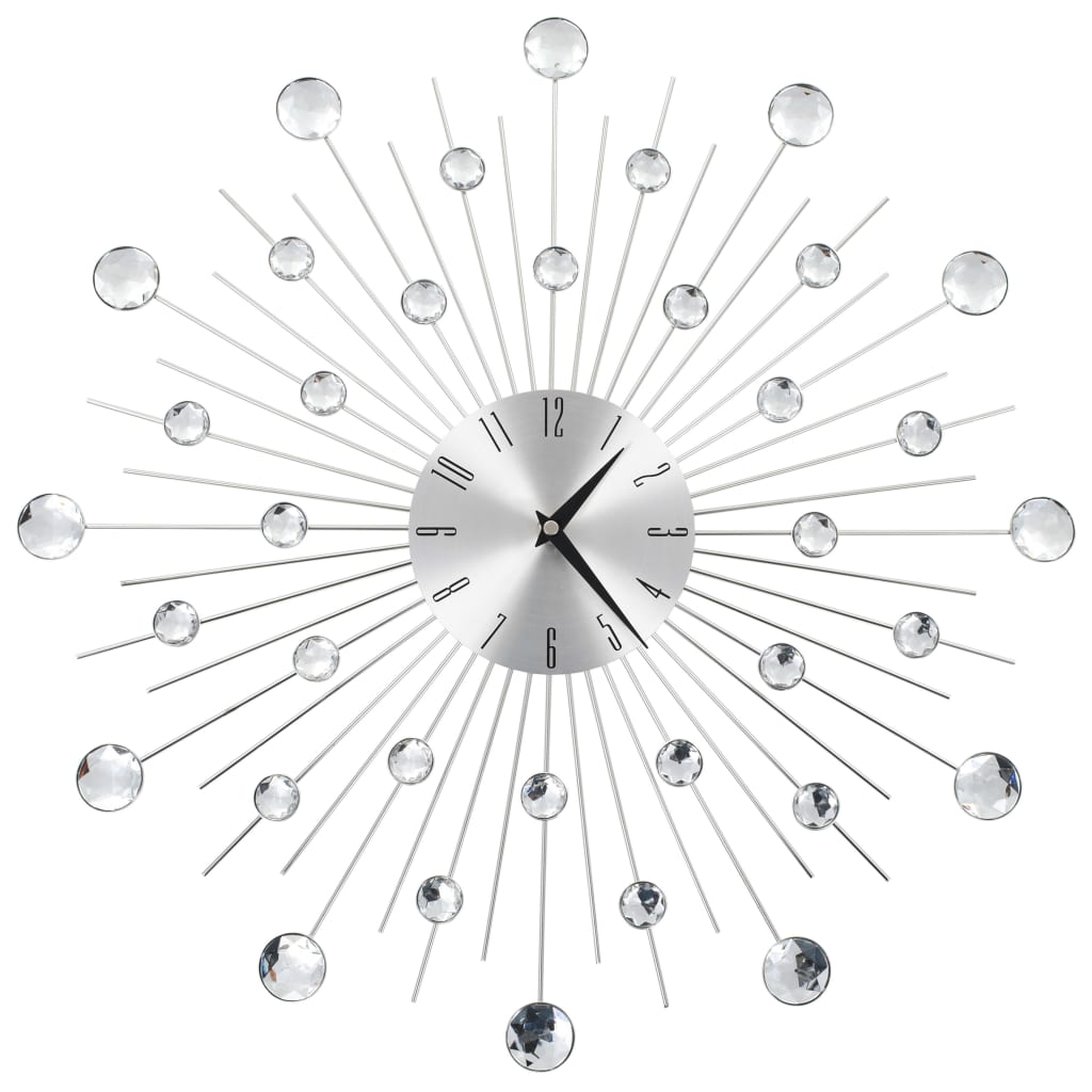 vidaXL Wanduhr mit Quarzwerk Modernes Design 50 cm silber