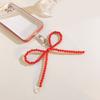 Chic Bowknot Keychain Attachment Phone Charm Decorative Accessory Beads Phone Pendant for Daily and Social Gatherings