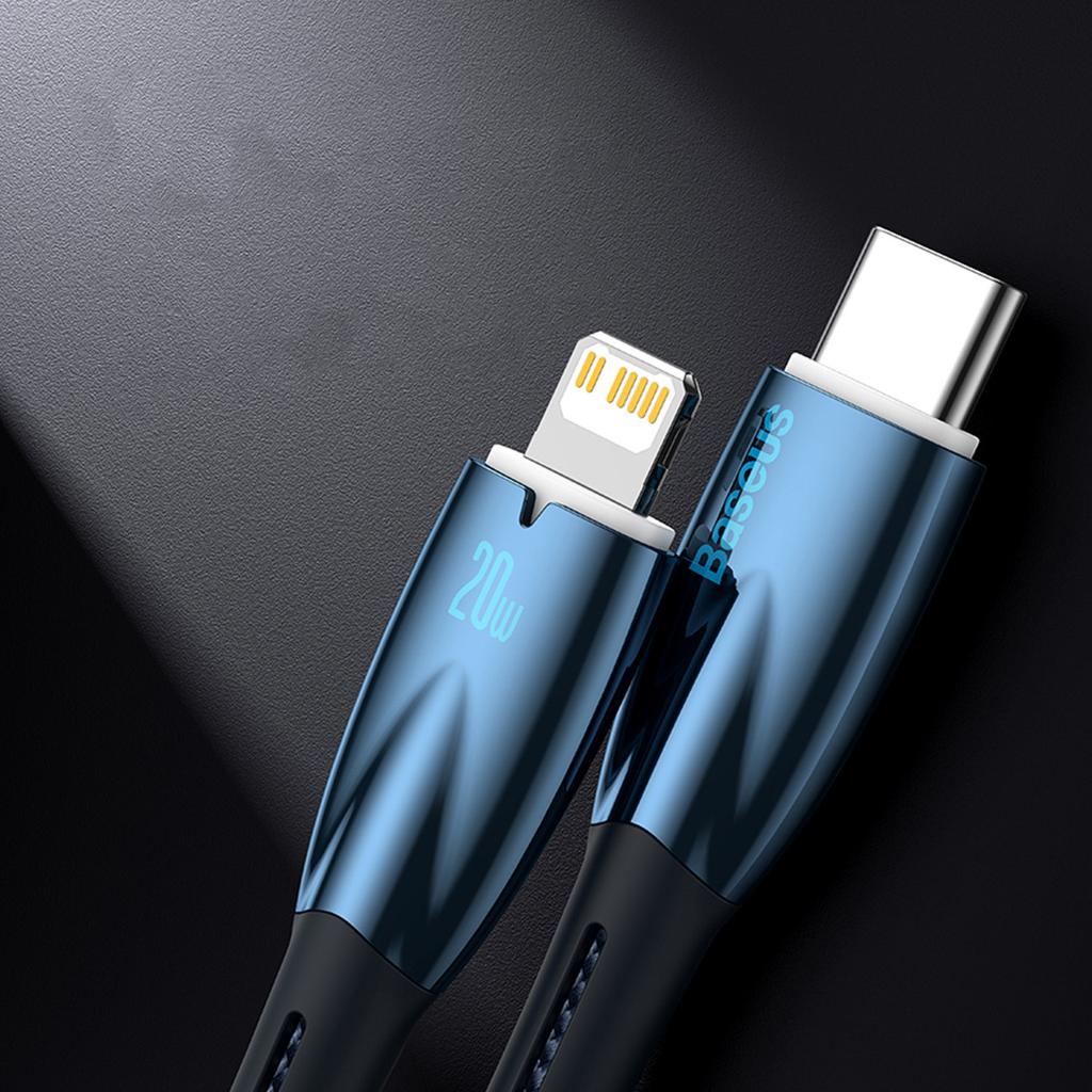 Baseus Glimmer Series Fast Charging USB-A to USB-C Cable 100W 480Mb/s 1m Blue