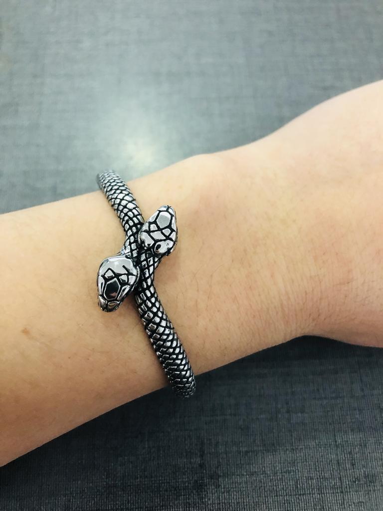 316L Stainless Steel Snake Cobra Bangle Punk Style Serpent Unisex Bracelet