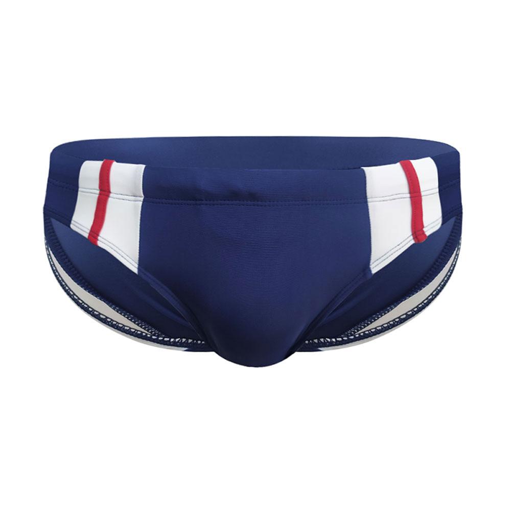 Herren-Badehose, Badehose, Farbblockierung, modischer Druck, enge Passform, sexy Bademode, Strandkleidung, Bräunen, Surfen, Fitnessstudio