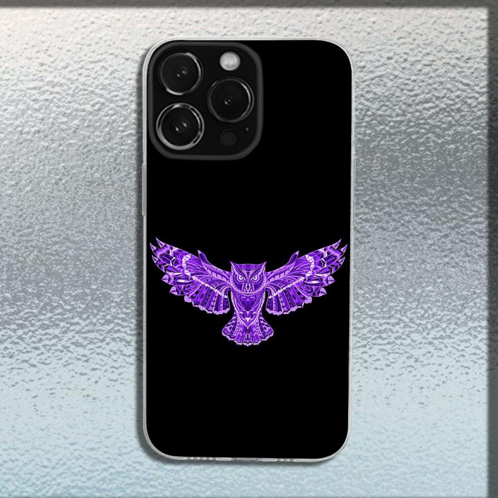 Cool EYE Owl Phone Case For iPhone 16,15,14,13,12,11 Plus,Pro,Max,XR,XS,X,Plus,SE,Mini Transparent Soft Cover