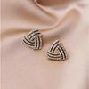 Silver Needle Korean Version Elegant Black and White Plaid Earrings