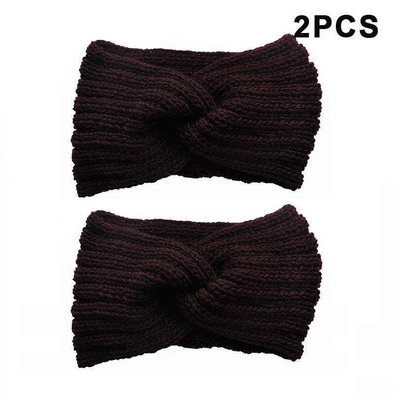 2Pcs Women'S Winter Warm Headbands - Thick Knit Ear Strap Hair Accessories Winter Headbands Cold Weather Gear Stylish Headwear