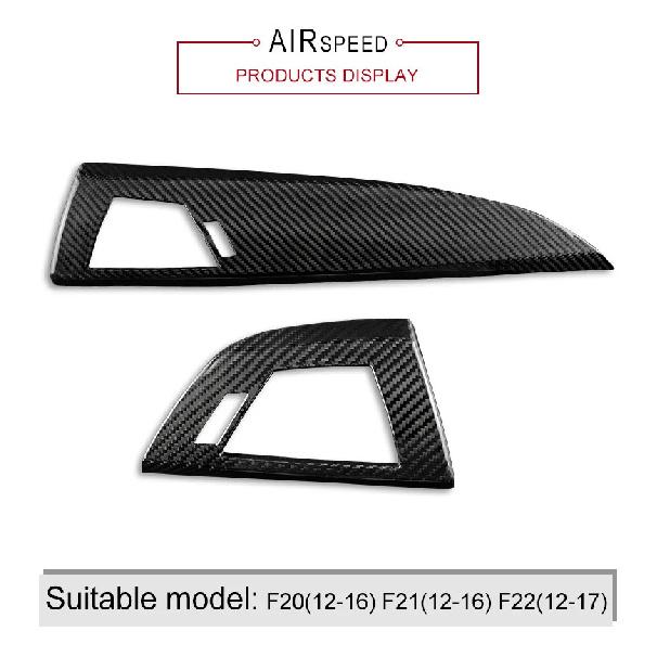 Hard Dry Carbon Fiber For BMW F20 F21 F22 1 2 Series 2012 2013 2014 2015 2016 Car Dashboard Panel Air Outlet Sticker LHD RHD