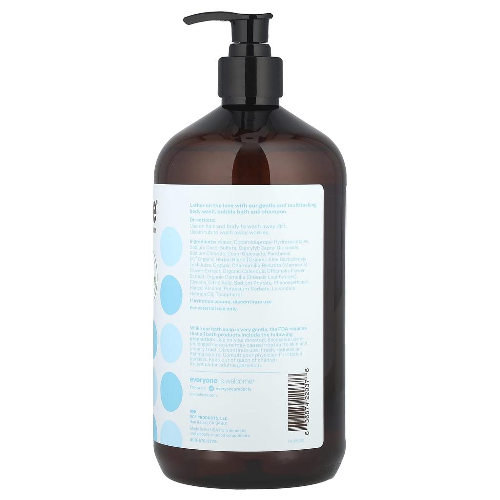 3 In 1 Soap, Body Wash, Bubble Bath, Shampoo, Fragrance Free, 946Ml(32Fl Oz)