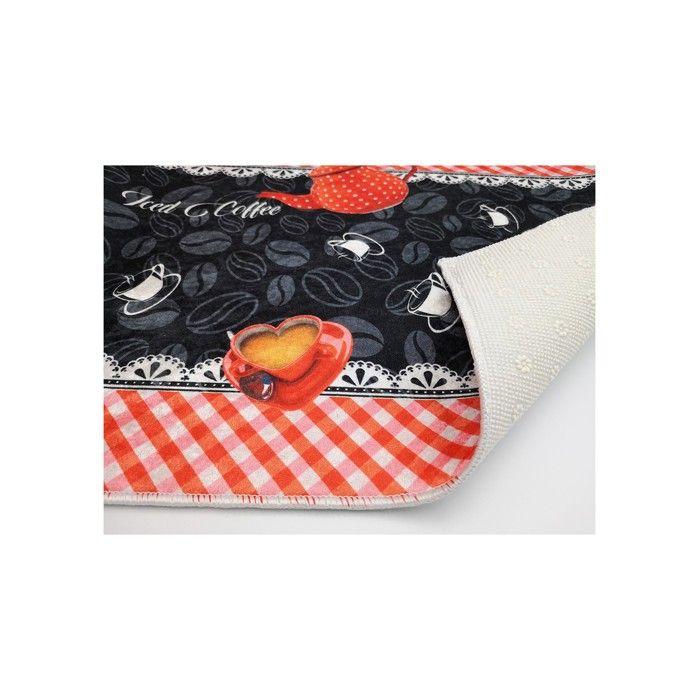Tapis de cuisine - MANI TEXTILE - COFFEE 50x180cm - Noir - Rectangulaire - Autres motifs - Intérieur - Lavable