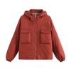 Kaslead New Women clothes Western Style Versitile Fashion Four-Color Selection Hood Zip-up Loose Long sleeve Cotton-padded jacket