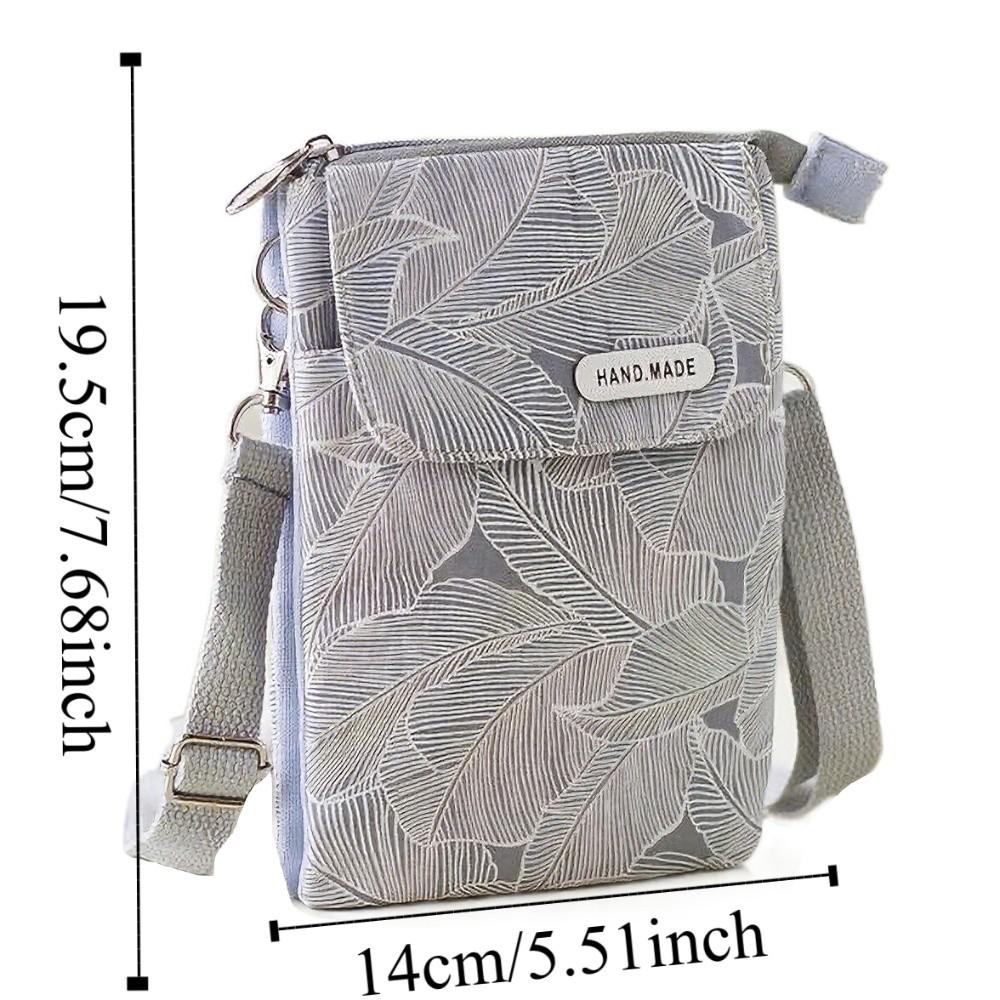 Leaves Mobile Phone Bag Pastoral Women's Messenger Bag Fashionable Phone Crossbody Bag  Lady