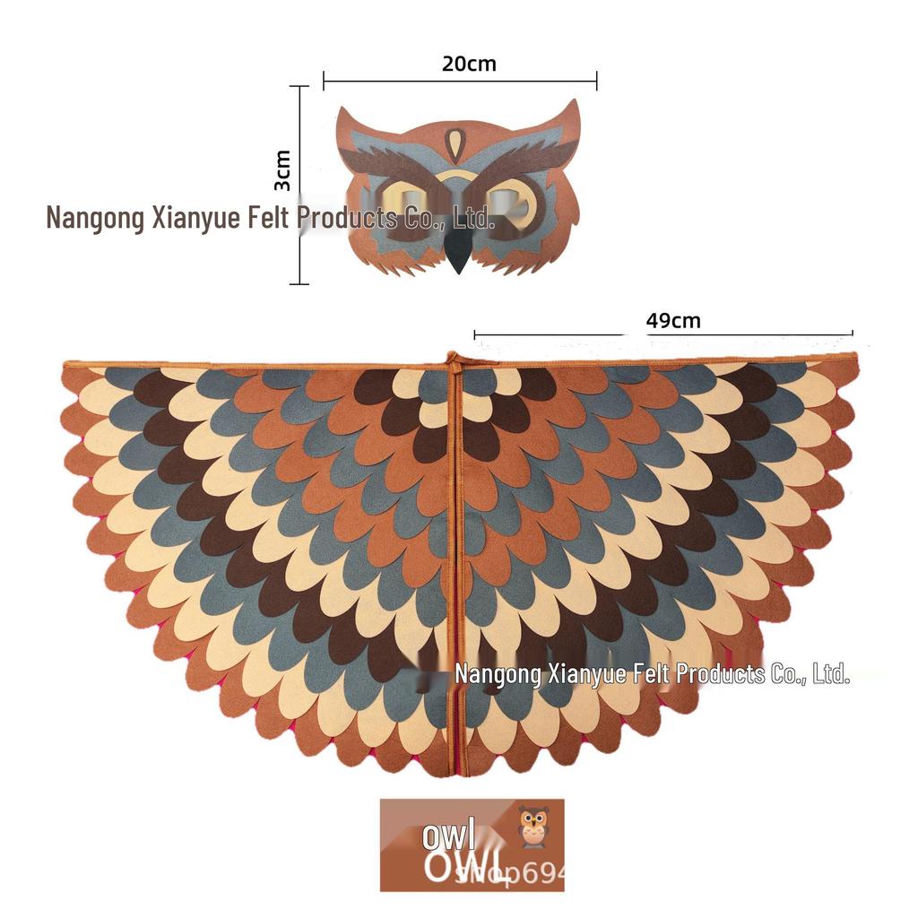 Children's Phoenix & Peacock Feather Wings and Mask Set for Halloween Performance