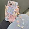 Pink Purple Flower Is Suitable for Iphone17pro Mobile Phone Case Apple 16 Bracelet 14 Space Case 13promax New 15X.