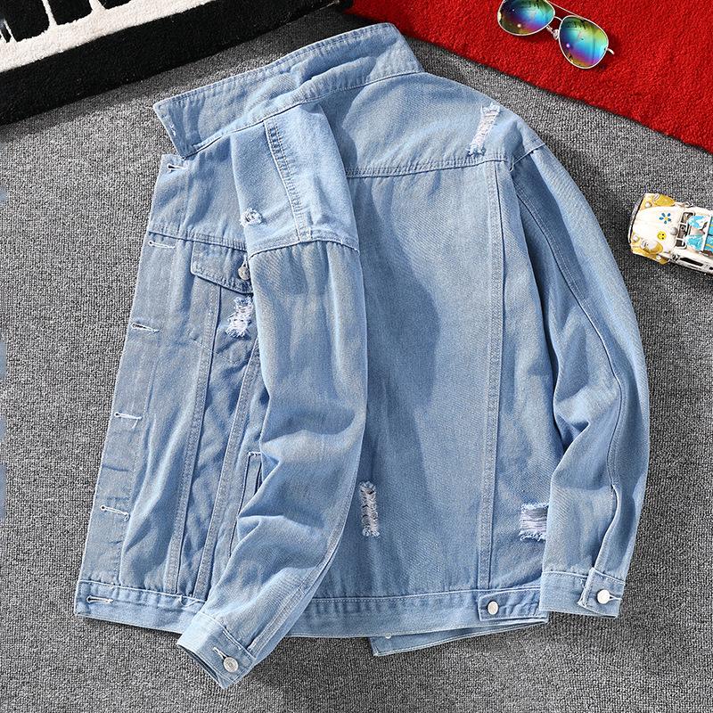 Spring and Autumn Denim Jacket Men's New Korean Version of Trendy Casual Jacket