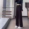 Women's High Waist Slimming Black Straight Leg Pants - Petite & Long Options for Spring & Autumn