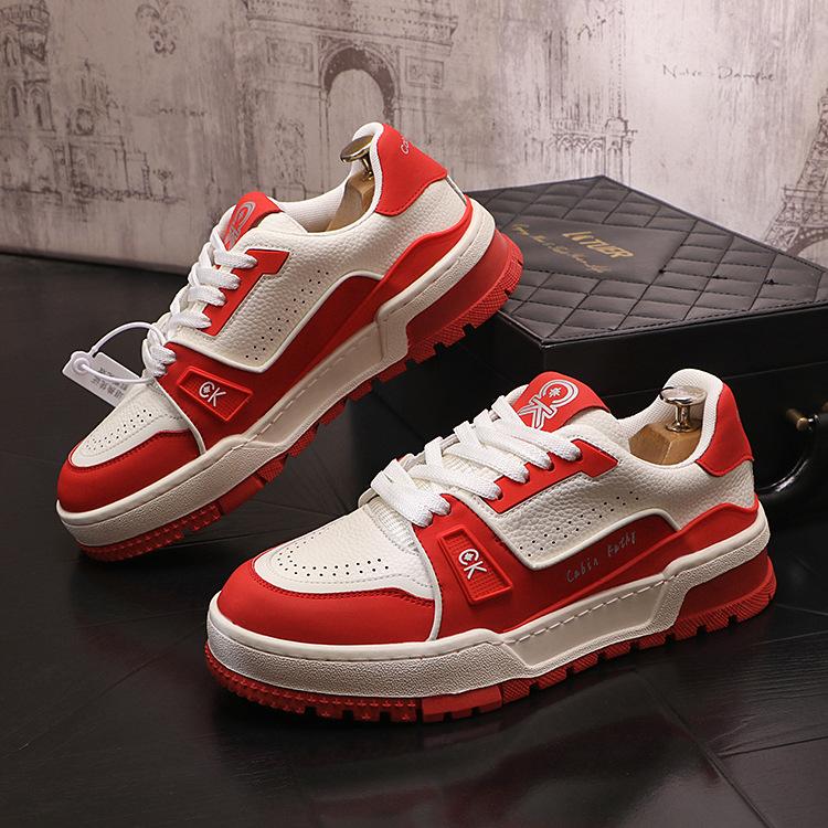 Board Shoes Breathable Personalized White Shoes Versatile Color Blocked Korean Version Trendy Sports and Leisure Shoes Youth Fashion Men's Shoes